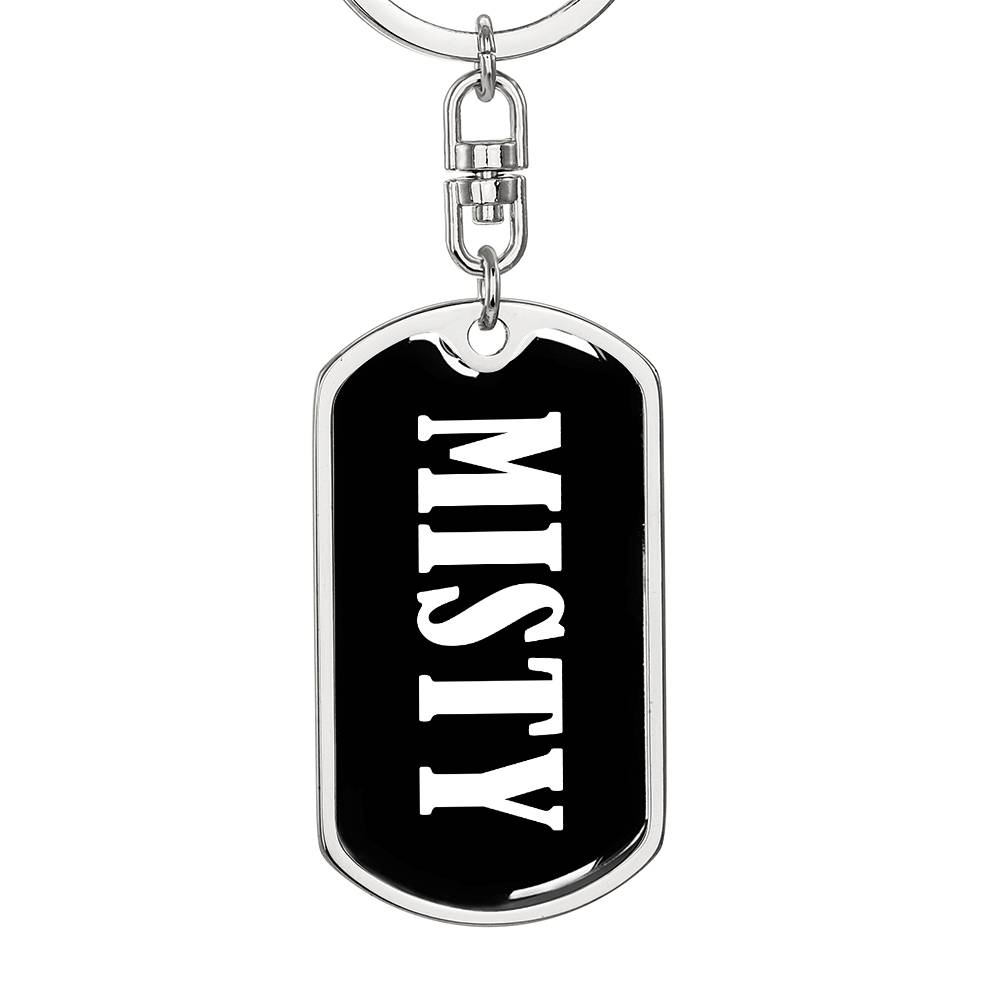 Misty v01w - Luxury Dog Tag Keychain