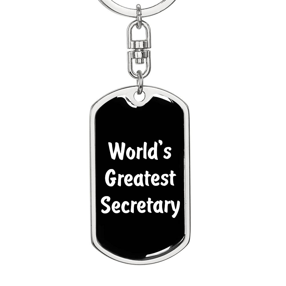 World's Greatest Secretary v3 - Luxury Dog Tag Keychain