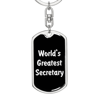 World's Greatest Secretary v3 - Luxury Dog Tag Keychain