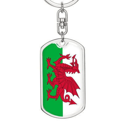 Welsh Flag - Luxury Dog Tag Keychain