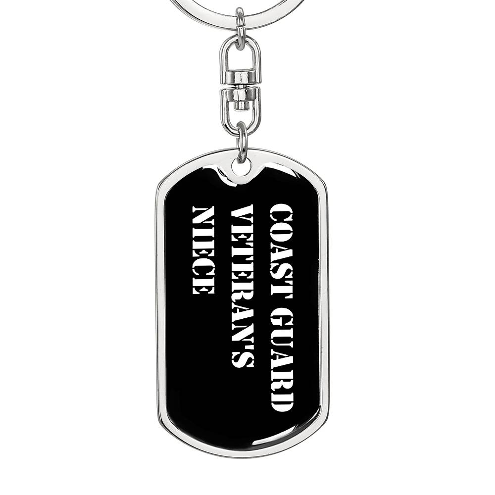 Coast Guard Veteran's Niece v3 - Luxury Dog Tag Keychain