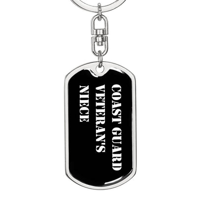 Coast Guard Veteran's Niece v3 - Luxury Dog Tag Keychain