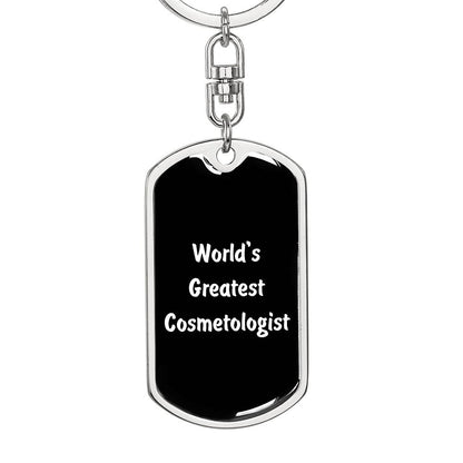 World's Greatest Cosmetologist v3 - Luxury Dog Tag Keychain