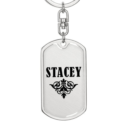 Stacey v01a - Luxury Dog Tag Keychain