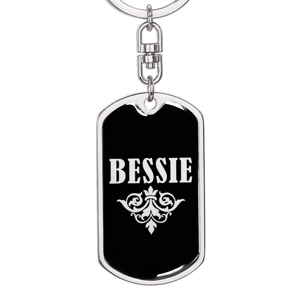 Bessie v02a - Luxury Dog Tag Keychain