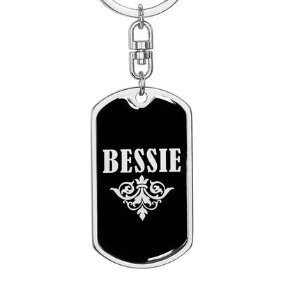 Bessie v02a - Luxury Dog Tag Keychain