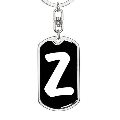 Initial Z v3b - Luxury Dog Tag Keychain