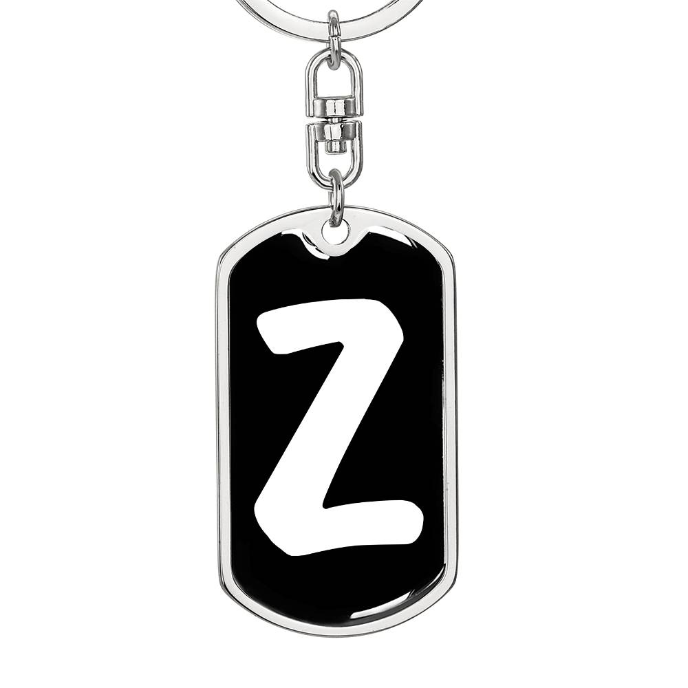 Initial Z v3b - Luxury Dog Tag Keychain