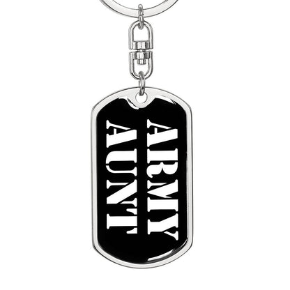 Army Aunt v3 - Luxury Dog Tag Keychain