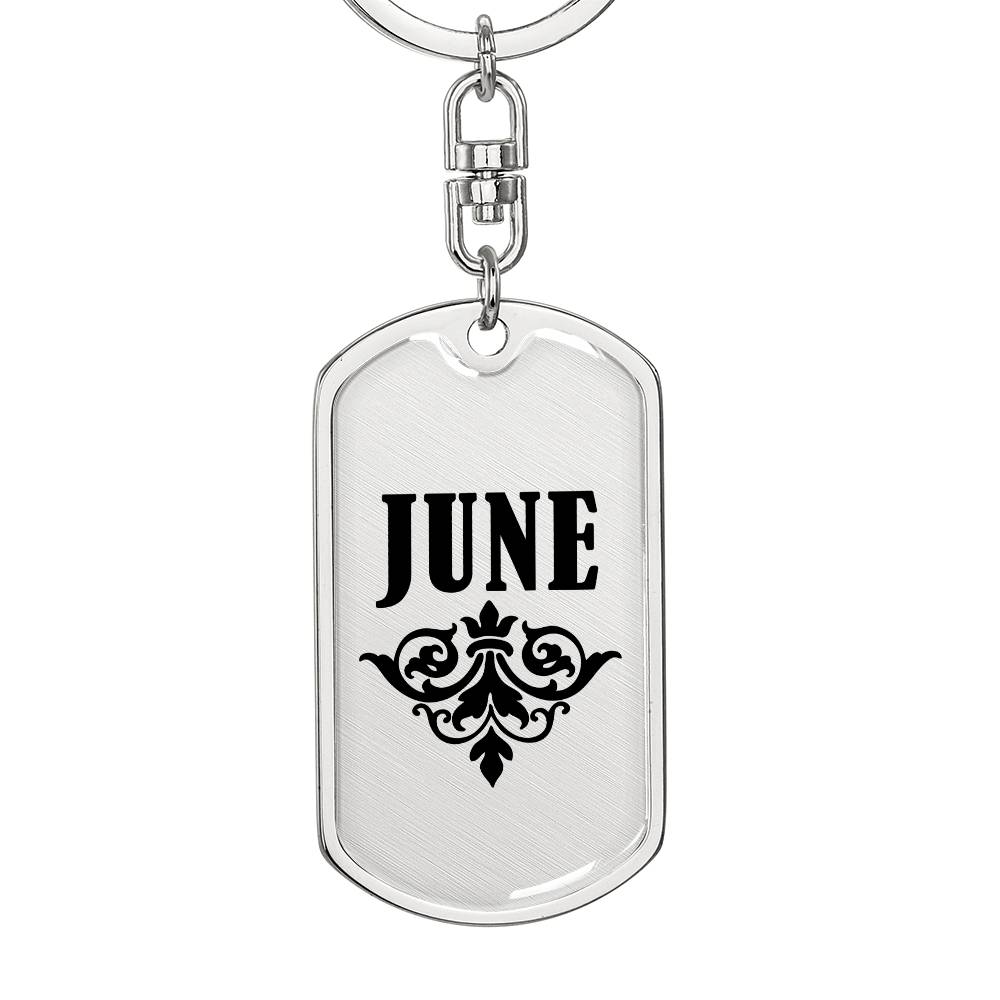 June v01a - Luxury Dog Tag Keychain
