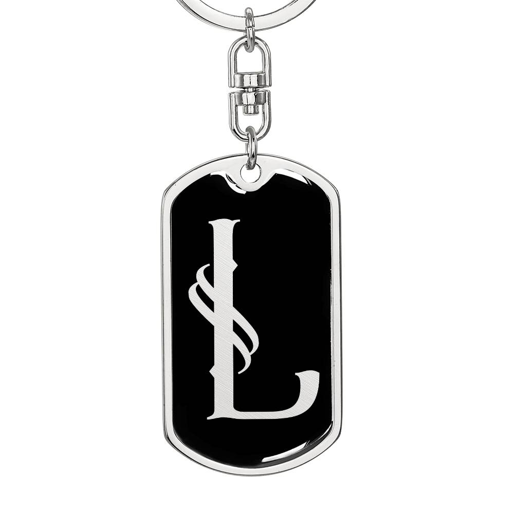 Initial L v001-12 - Luxury Dog Tag Keychain
