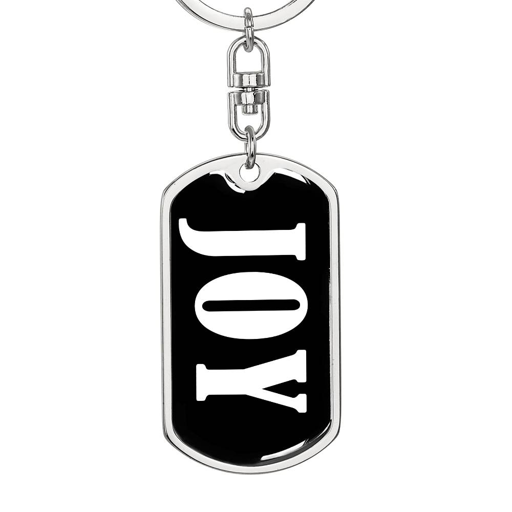 Joy v01w - Luxury Dog Tag Keychain
