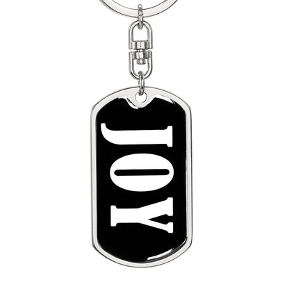 Joy v01w - Luxury Dog Tag Keychain