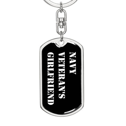 Navy Veteran's Girlfriend v3 - Luxury Dog Tag Keychain