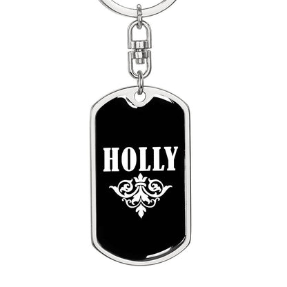 Holly v03a - Luxury Dog Tag Keychain