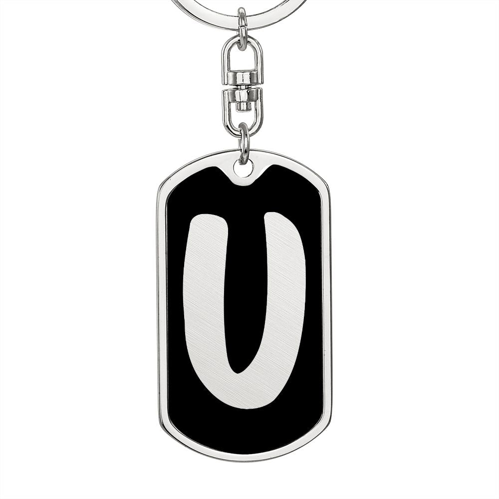 Initial U v2b - Luxury Dog Tag Keychain