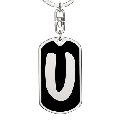Initial U v2b - Luxury Dog Tag Keychain