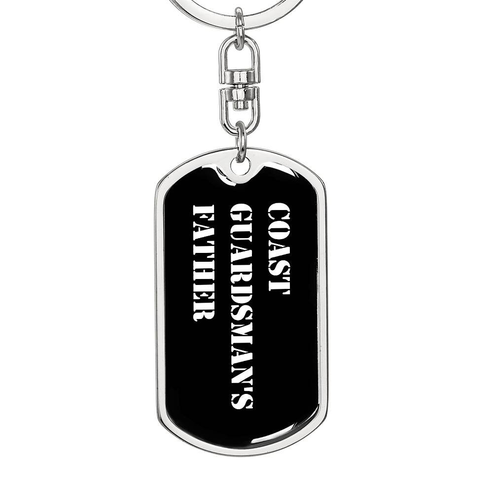 Coast Guardsman's Father v3 - Luxury Dog Tag Keychain