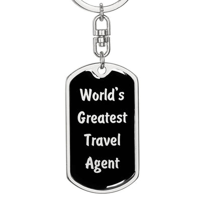 World's Greatest Travel Agent v2 - Luxury Dog Tag Keychain