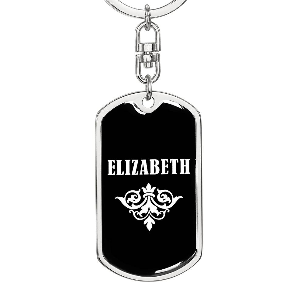 Elizabeth v03a - Luxury Dog Tag Keychain