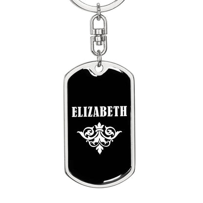 Elizabeth v03a - Luxury Dog Tag Keychain