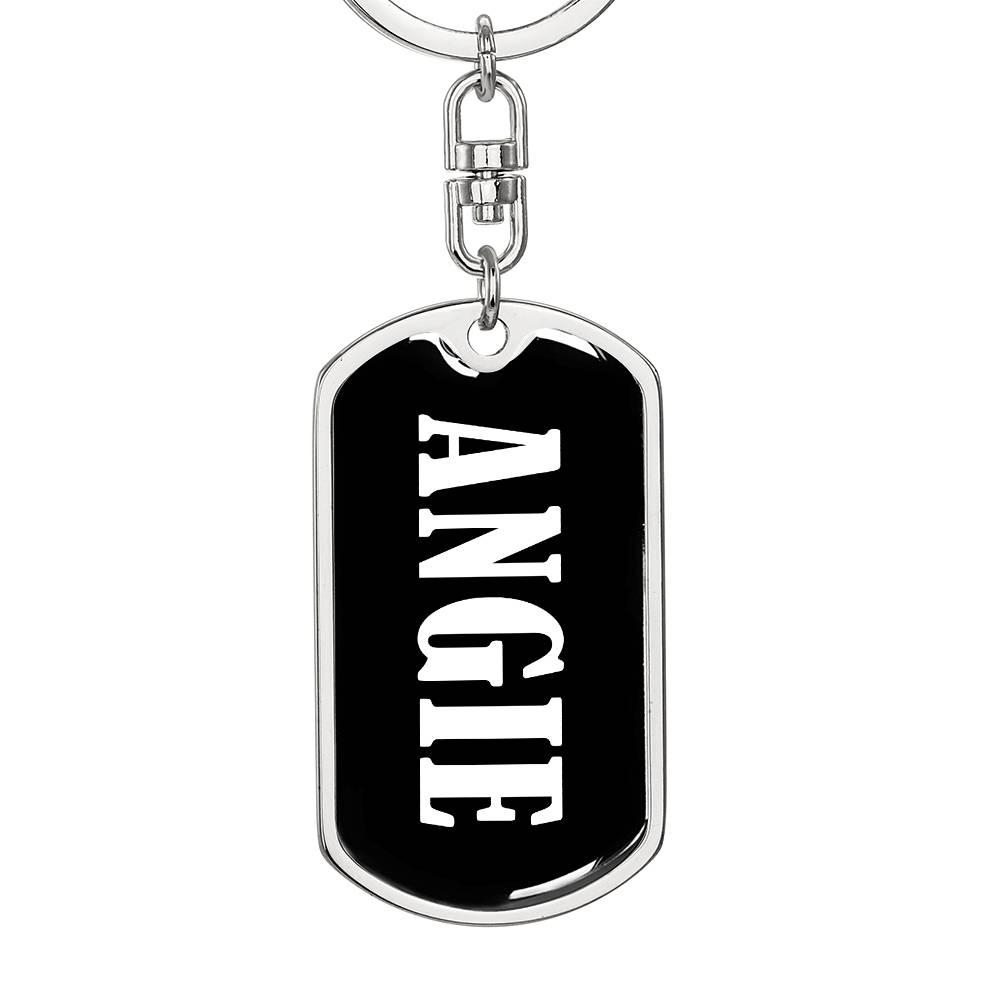 Angie v01w - Luxury Dog Tag Keychain