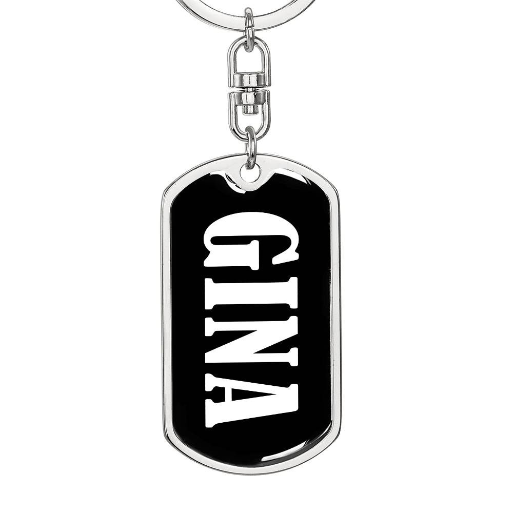 Gina v01w - Luxury Dog Tag Keychain