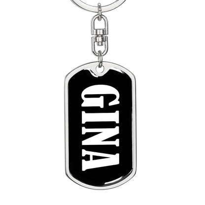 Gina v01w - Luxury Dog Tag Keychain
