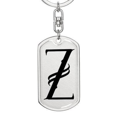Initial Z v001-11 - Luxury Dog Tag Keychain