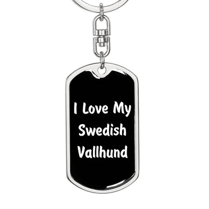 Love My Swedish Vallhund v6 - Luxury Dog Tag Keychain