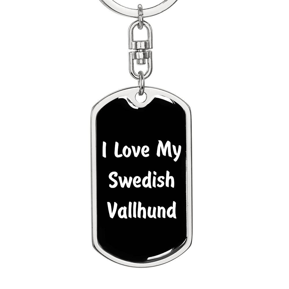 Love My Swedish Vallhund v6 - Luxury Dog Tag Keychain