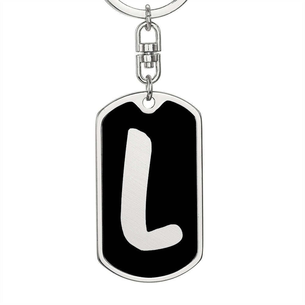 Initial L v2b - Luxury Dog Tag Keychain