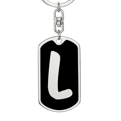 Initial L v2b - Luxury Dog Tag Keychain