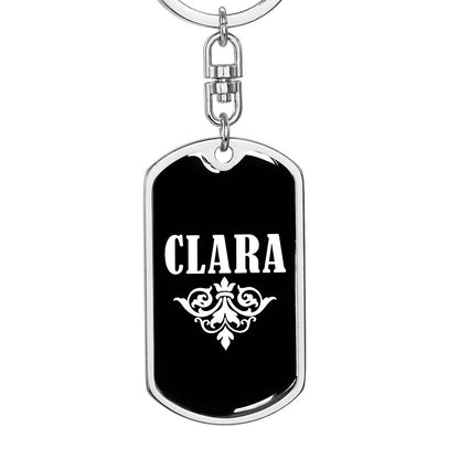 Clara v03a - Luxury Dog Tag Keychain
