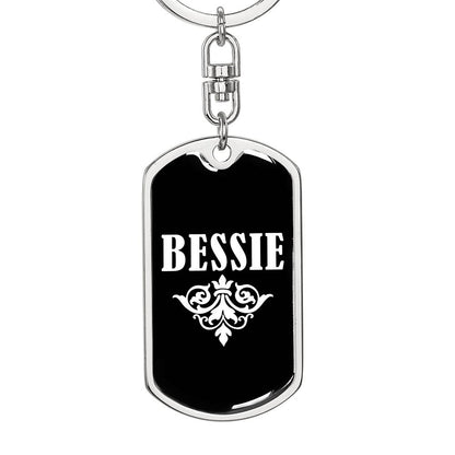 Bessie v03a - Luxury Dog Tag Keychain