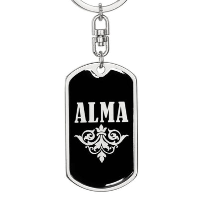 Alma v02a - Luxury Dog Tag Keychain