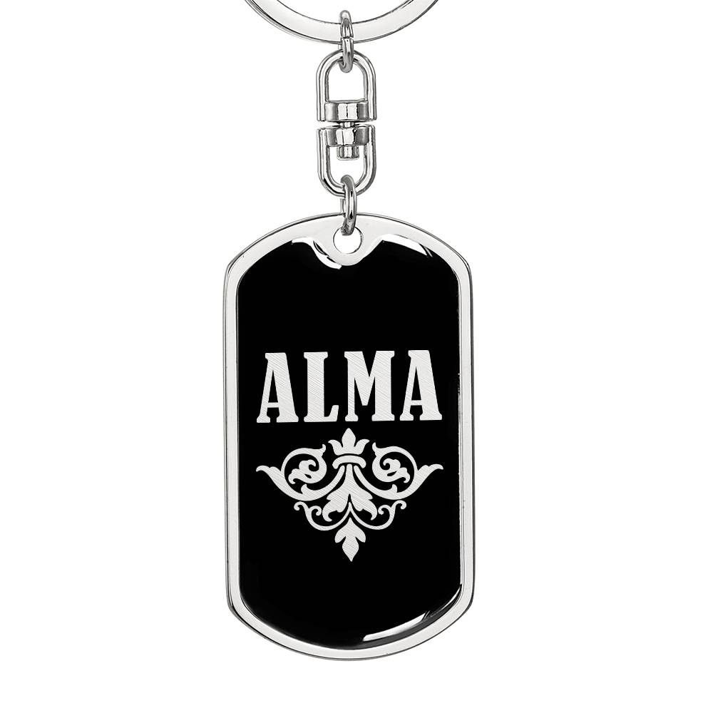 Alma v02a - Luxury Dog Tag Keychain