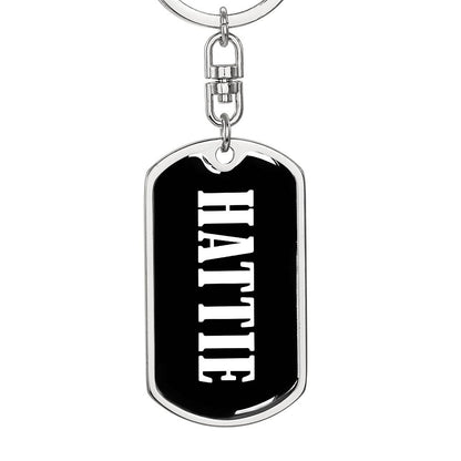 Hattie v01w - Luxury Dog Tag Keychain