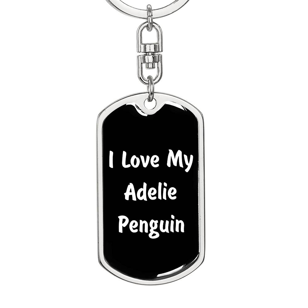 Love My Adelie Penguin v3 - Luxury Dog Tag Keychain