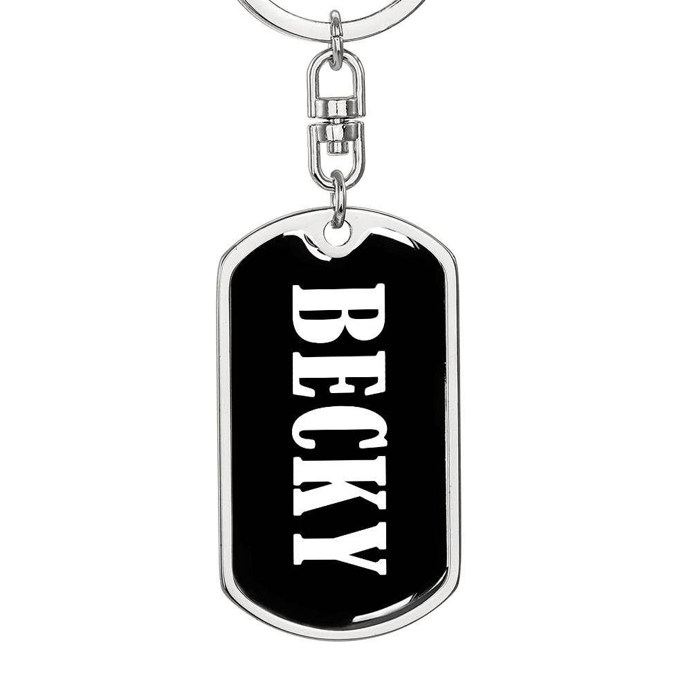 Becky v01w - Luxury Dog Tag Keychain