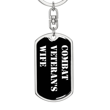 Combat Veteran's Wife v3 - Luxury Dog Tag Keychain