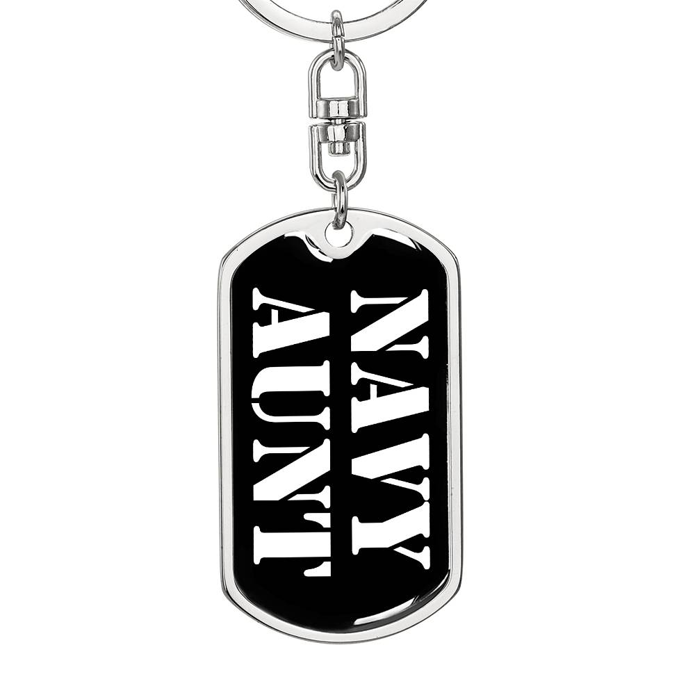 Navy Aunt v3 - Luxury Dog Tag Keychain