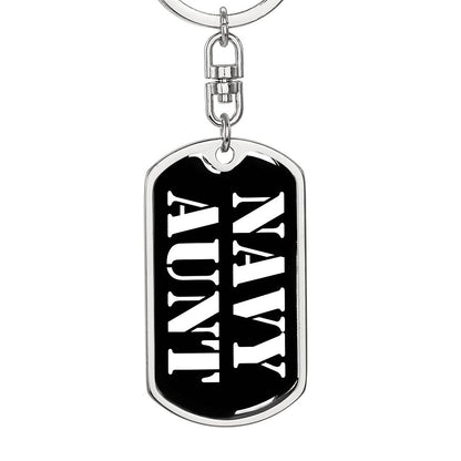 Navy Aunt v3 - Luxury Dog Tag Keychain