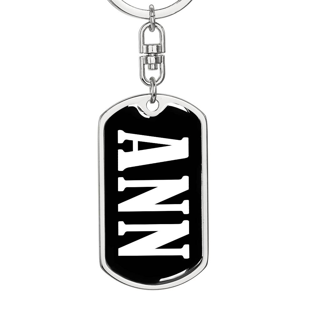 Ann v01w - Luxury Dog Tag Keychain