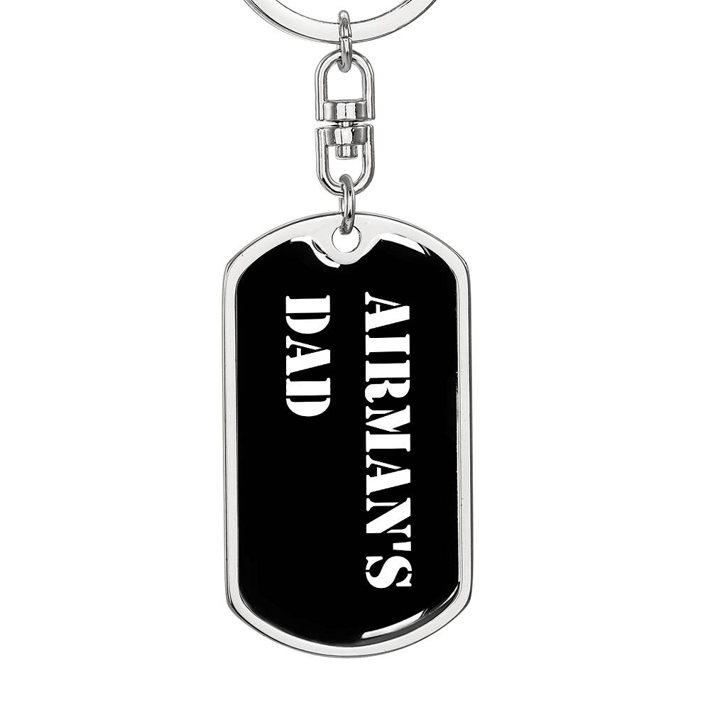 Airman's Dad v3 - Luxury Dog Tag Keychain