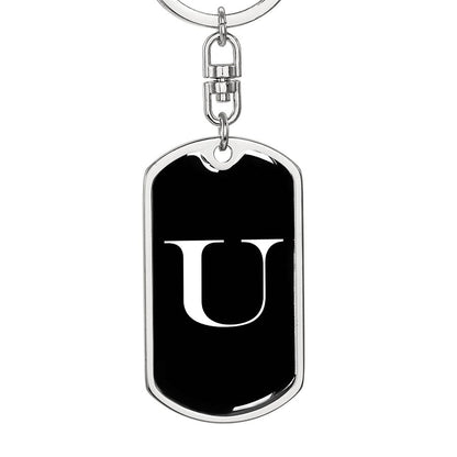 Initial U v3a - Luxury Dog Tag Keychain