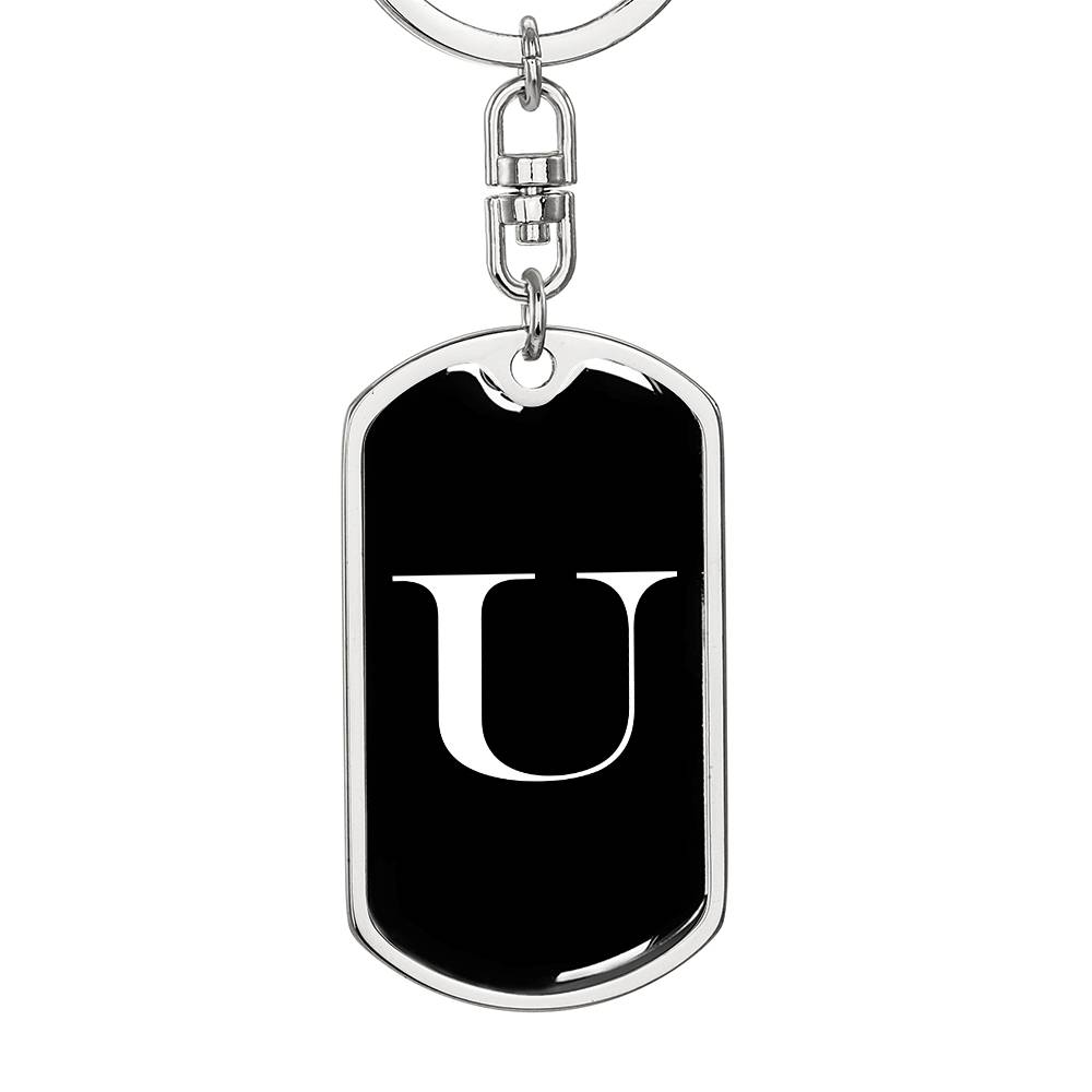 Initial U v3a - Luxury Dog Tag Keychain