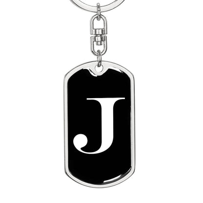 Initial J v3a - Luxury Dog Tag Keychain