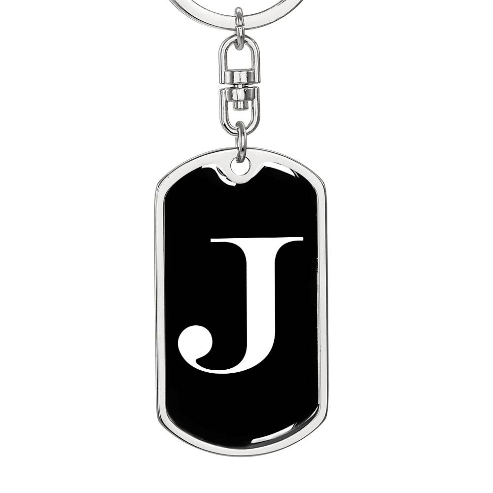 Initial J v3a - Luxury Dog Tag Keychain