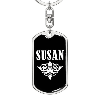 Susan v03a - Luxury Dog Tag Keychain